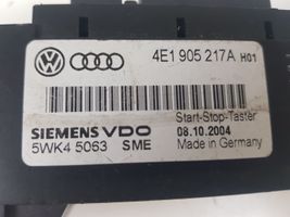 Audi A8 S8 D3 4E Interruttore a pulsante start e stop motore 