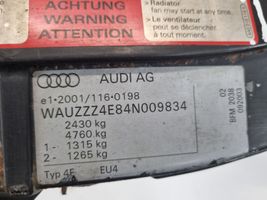 Audi A8 S8 D3 4E Pannello di supporto del radiatore 