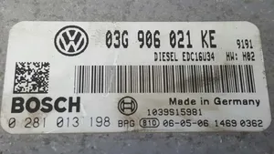 Volkswagen Touran I Unité de commande, module ECU de moteur 0281013198