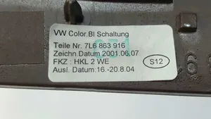 Volkswagen Touareg I Perilla/embellecedor de cuero de la palanca de cambios 7L6863916CT