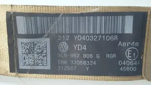 Volkswagen PASSAT B6 Pas bezpieczeństwa fotela tylnego 3C5857806GRGR