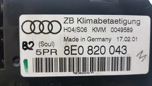 Audi A4 S4 B6 8E 8H Panel klimatyzacji 8E0820043AA