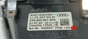 Audi Q3 F3 Dysze / Kratki środkowego nawiewu deski rozdzielczej 83B8209016PS