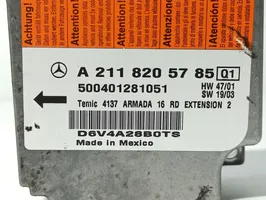 Mercedes-Benz E W211 Oro pagalvių valdymo blokas A2118209485