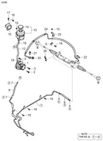 KIA Carens I Tuyau de direction assistée 0K2KC32490