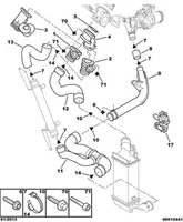 Citroen C5 Turbo turbocharger oiling pipe/hose 0382S2