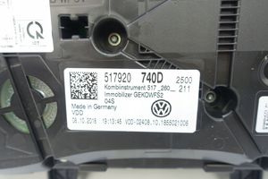 Volkswagen Golf Sportsvan Compteur de vitesse tableau de bord 517920750D