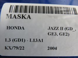 Honda Jazz Pokrywa przednia / Maska silnika 