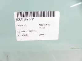 Nissan Micra Szyba drzwi przednich 