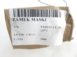 Volkswagen PASSAT CC Zamek pokrywy przedniej / maski silnika 