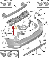 Citroen C4 Grand Picasso Belka zderzaka tylnego 9677307680