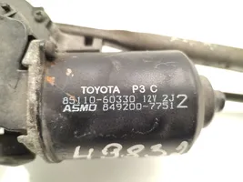 Toyota Land Cruiser (J120) Tringlerie et moteur d'essuie-glace avant 85110-60330