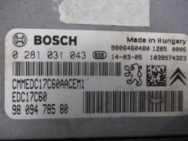 Peugeot 308 Unité de commande, module ECU de moteur 9809478580