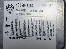 Volkswagen PASSAT B7 Airbag control unit/module 1C0909605A