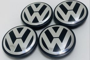 4x ORIGINAL VW Chrom Schwarz Nabendeckel Felgendeckel Polo 9N 6R