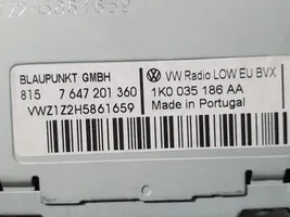 Volkswagen Golf VI Unité principale radio / CD / DVD / GPS 1K0035186AA
