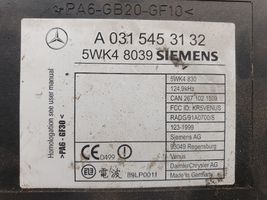 Mercedes-Benz S W220 Module de contrôle sans clé Go A0315453132