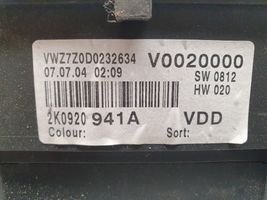 Volkswagen Caddy Compteur de vitesse tableau de bord 2K0920941A