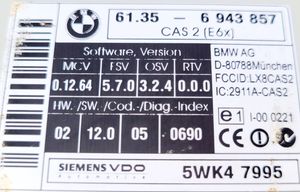 BMW 5 E60 E61 CAS valdymo blokas/ modulis 6943857