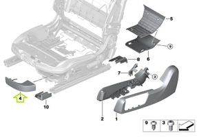 BMW M4 F82 F83 Osłona / Obudowa fotela przedniego pasażera 7284016