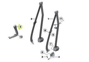 BMW 5 F10 F11 Boucle de ceinture de sécurité avant 9115305