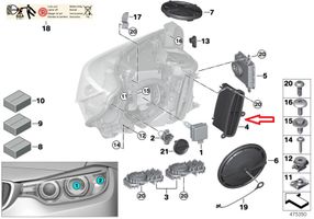 BMW M4 F82 F83 Ajovalojen virranrajoitinmoduuli Xenon 7409583