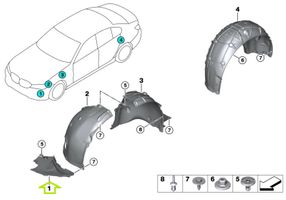 BMW 3 G20 G21 Couvre-soubassement avant 7340862