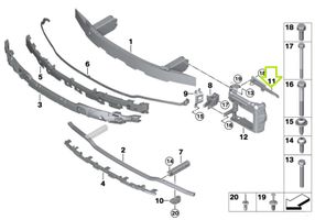 BMW 3 G20 G21 Support, crochet roue de secours 7422228