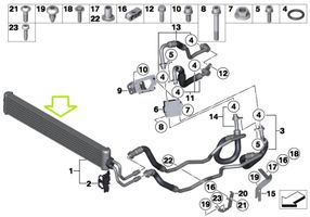 BMW 5 F10 F11 Radiatore dell’olio trasmissione/cambio 7575243