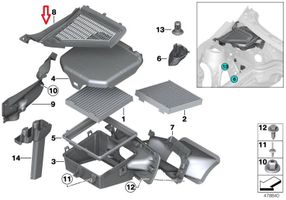 BMW X3 F25 Cabin air micro filter cap 9184004