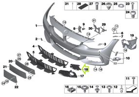 BMW 4 F32 F33 Grille antibrouillard avant 8054550