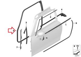 Mini One - Cooper F56 F55 Joint en caoutchouc de corps de porte avant 51767300030