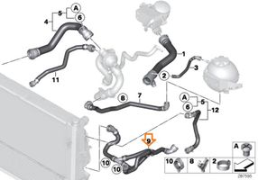 BMW 3 F30 F35 F31 Engine coolant pipe/hose 7596839