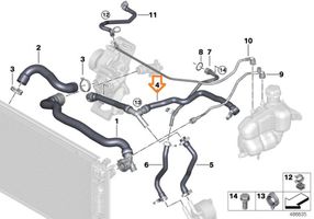 BMW 2 F46 Przewód / Wąż chłodnicy 17127617376