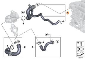 BMW 2 F22 F23 Tuyau de liquide de refroidissement moteur 7639997