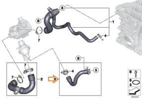 BMW 2 F22 F23 Przewód / Wąż chłodnicy 11537603514