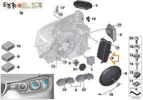 BMW 4 F32 F33 Žibinto blokelis/ (xenon blokelis) 63117409583	