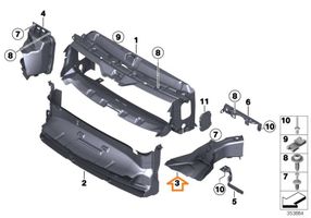 BMW 3 F30 F35 F31 Brake cooling air channel/duct 51748054229