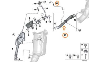 BMW 5 G30 G31 Tubo gas di scarico 11718576479