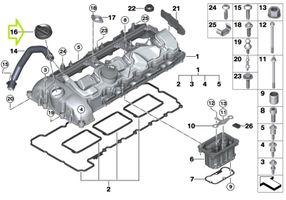 BMW M3 F80 Tepalo užpylimo angos dangtelis 8655331