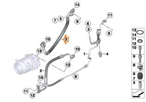 BMW X3 F25 Gaisa kondicioniera caurulīte (-es) / šļūtene (-es) 64539228236