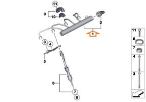 BMW X3 F25 Listwa wtryskowa 13537585411