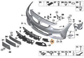 BMW 4 F32 F33 Grille antibrouillard avant KM510246A