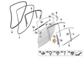 BMW 3 G20 G21 Moulure de porte arrière 51357407426