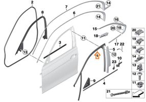 BMW M3 F80 Guma sandarinimo (ant priekinių durų) 51337258325	