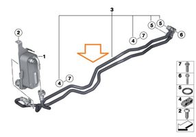 BMW X3 F25 Gearbox oil cooler pipe/hose 17227601763