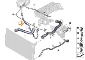 BMW 2 F22 F23 Variklio aušinimo vamzdelis (-ai)/ žarna (-os) 17128514058	