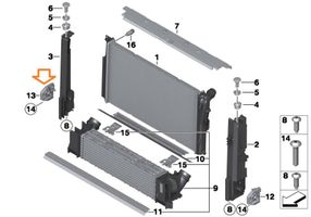 BMW 2 F22 F23 Fixation de radiateur 17118620733