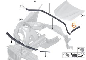 BMW X4 F26 Uszczelka pokrywy silnika / maski przedniej 51767234371