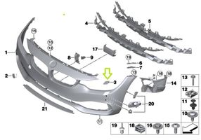 BMW 4 F32 F33 Zaślepka spryskiwacza lampy przedniej KM510242